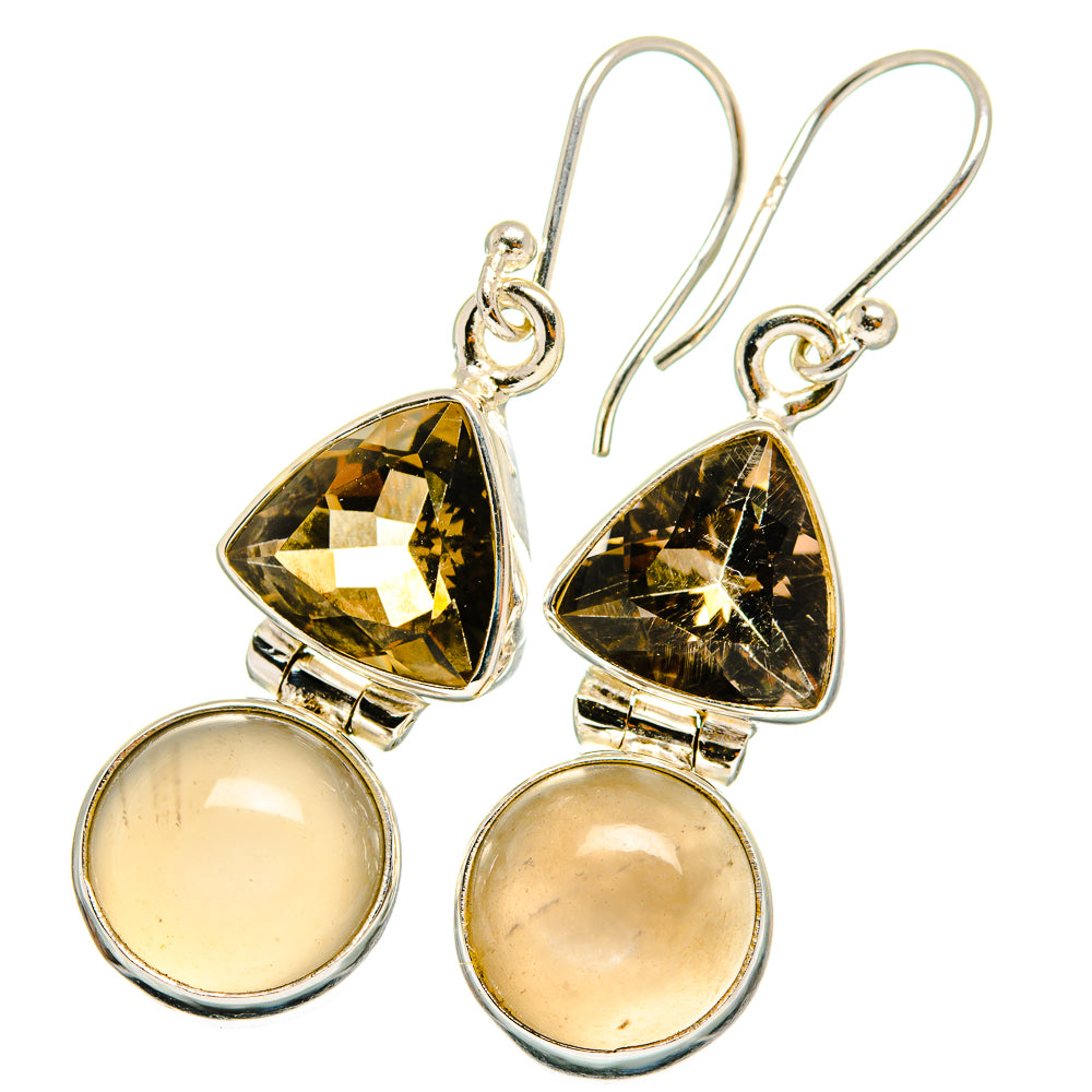 Moonstone, Smoky Quartz Earrings handcrafted by Ana Silver Co - EARR421060