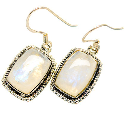 Rainbow Moonstone Earrings handcrafted by Ana Silver Co - EARR421061