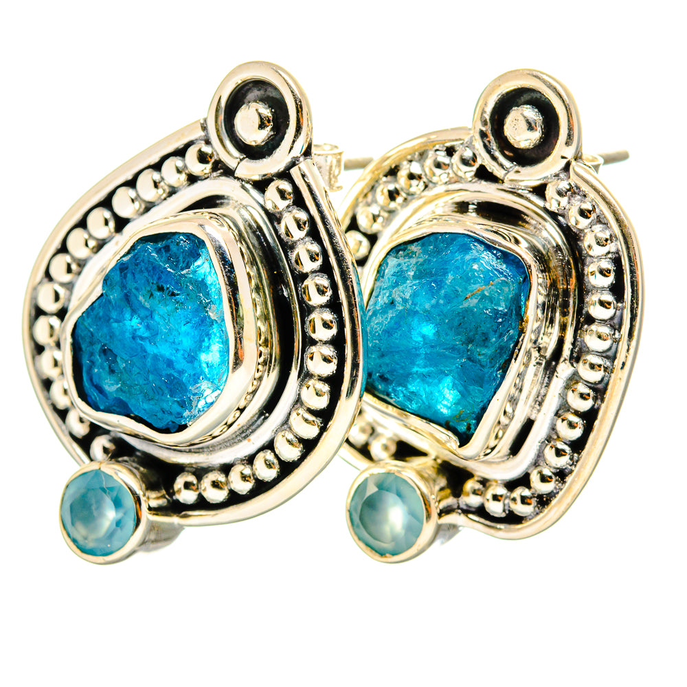 Apatite, Aqua Chalcedony Earrings handcrafted by Ana Silver Co - EARR421066