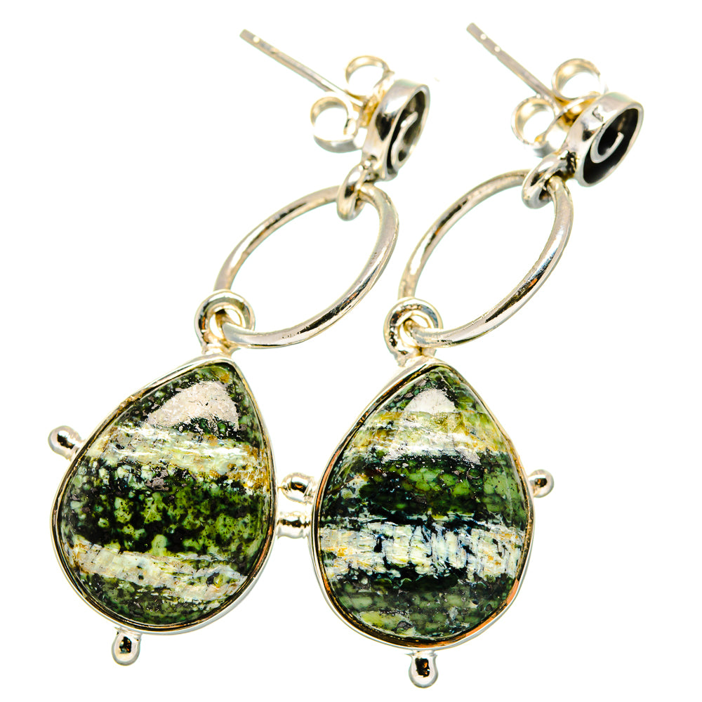 Lizard Jasper Earrings handcrafted by Ana Silver Co - EARR421098