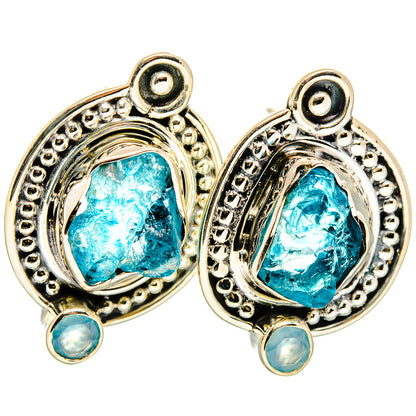 Apatite, Aqua Chalcedony Earrings handcrafted by Ana Silver Co - EARR421112