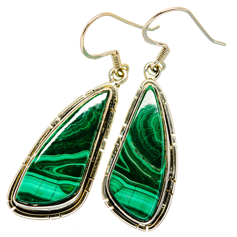 Malachite Earrings handcrafted by Ana Silver Co - EARR421121
