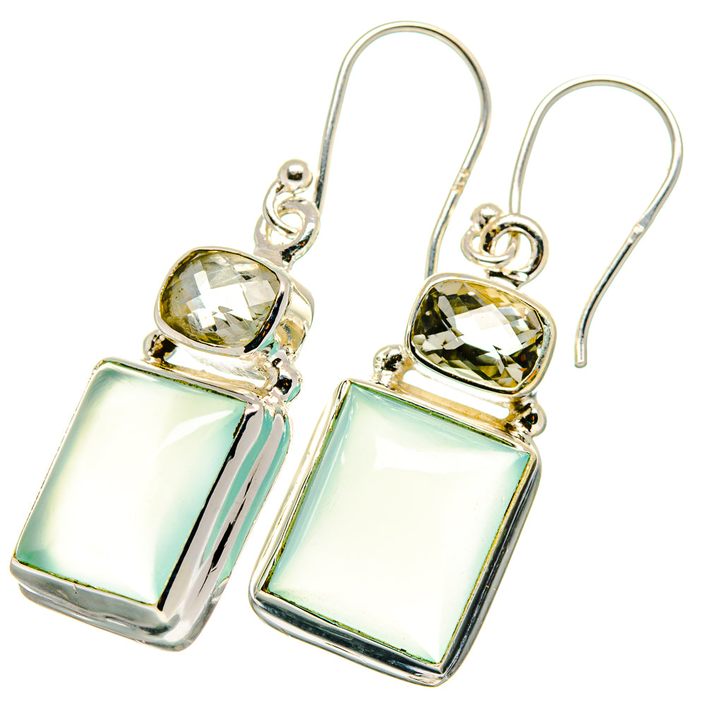 Aqua Chalcedony, Green Amethyst Earrings handcrafted by Ana Silver Co - EARR421133