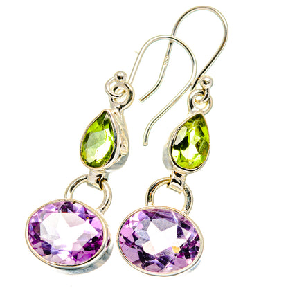 Amethyst, Peridot Earrings handcrafted by Ana Silver Co - EARR421134