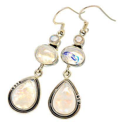 Rainbow Moonstone Earrings handcrafted by Ana Silver Co - EARR421135