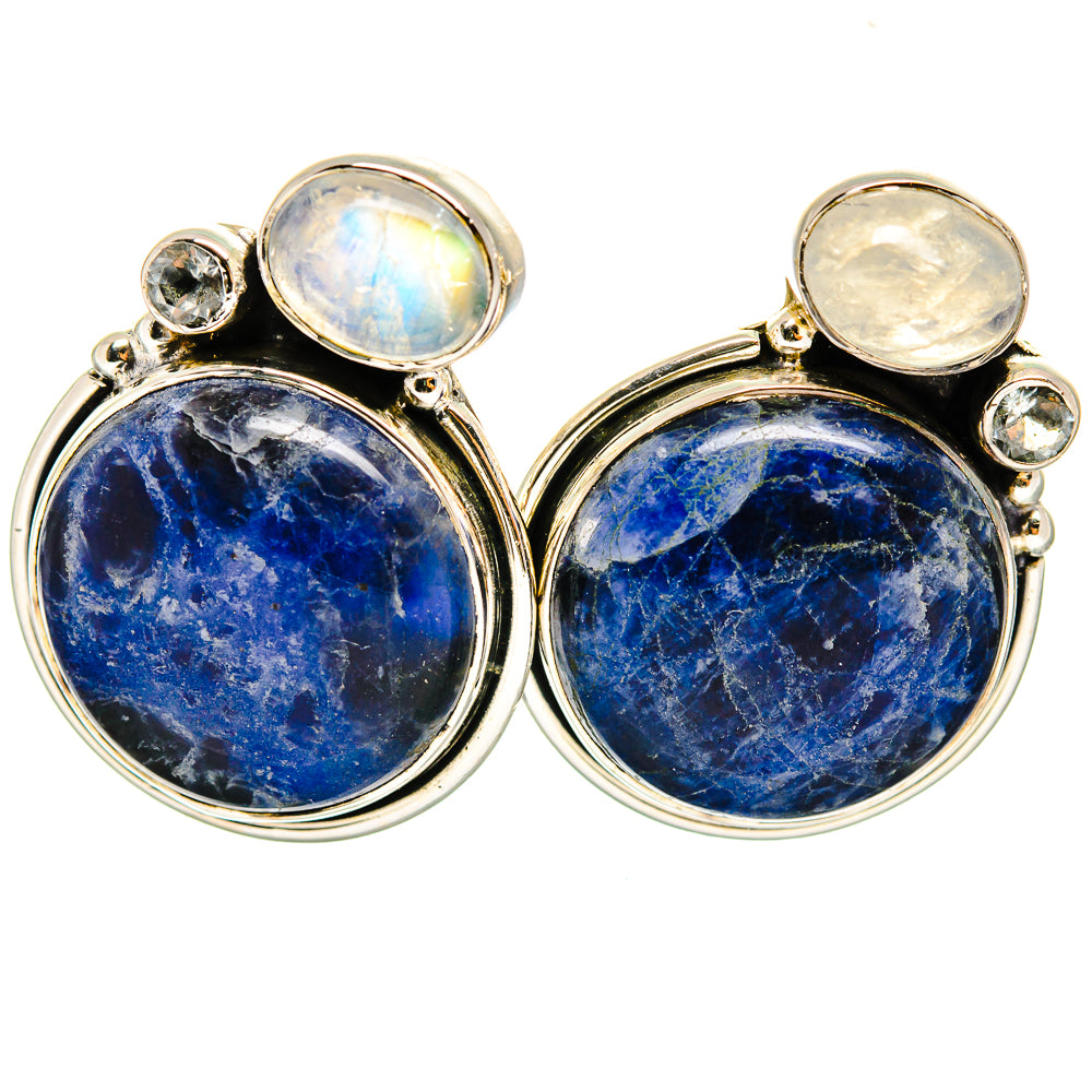 Sodalite, Rainbow Moonstone Earrings handcrafted by Ana Silver Co - EARR421145