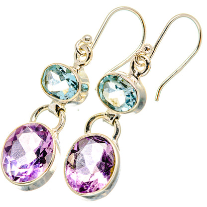 Amethyst, Blue Topaz Earrings handcrafted by Ana Silver Co - EARR421171