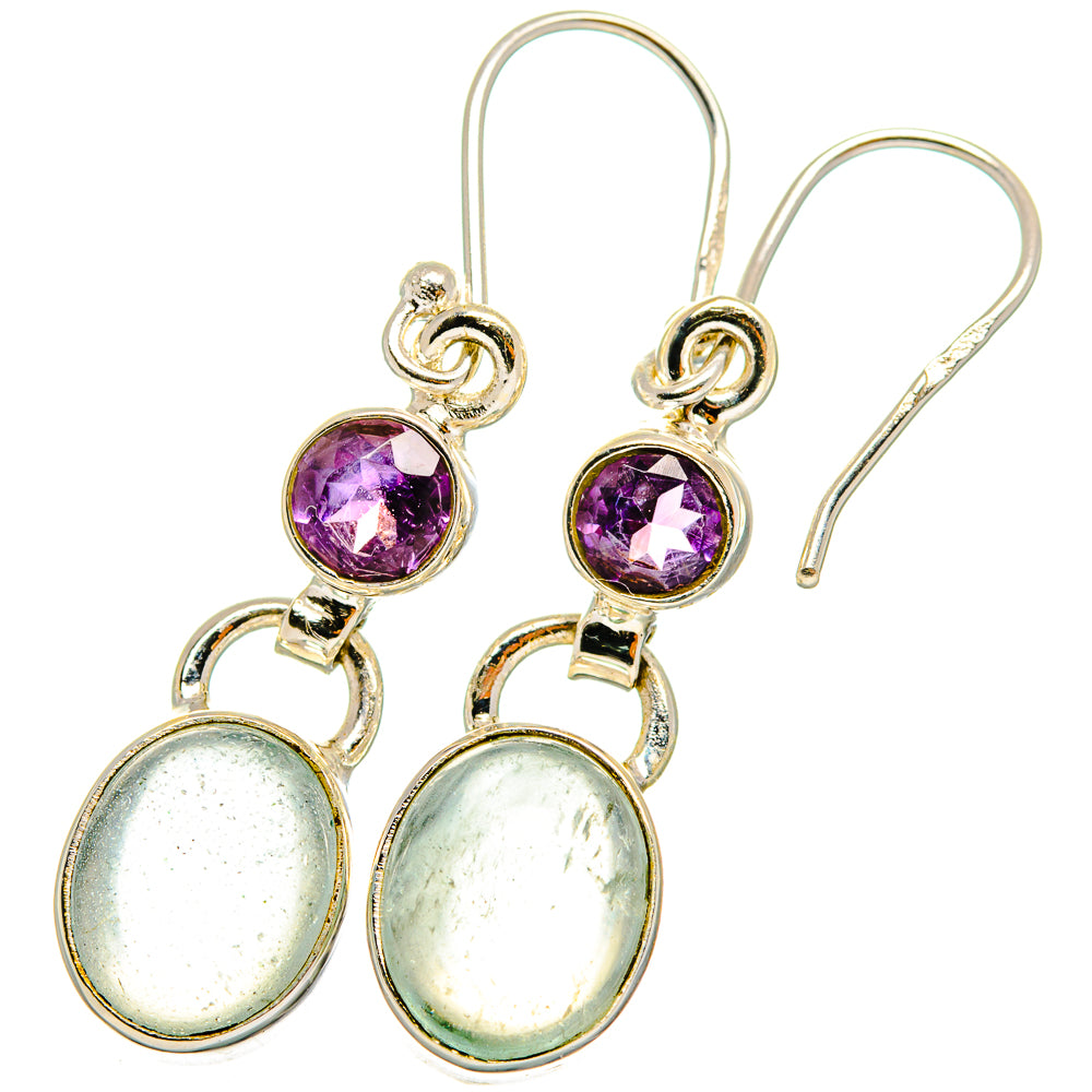 Aquamarine, Amethyst Earrings handcrafted by Ana Silver Co - EARR421178