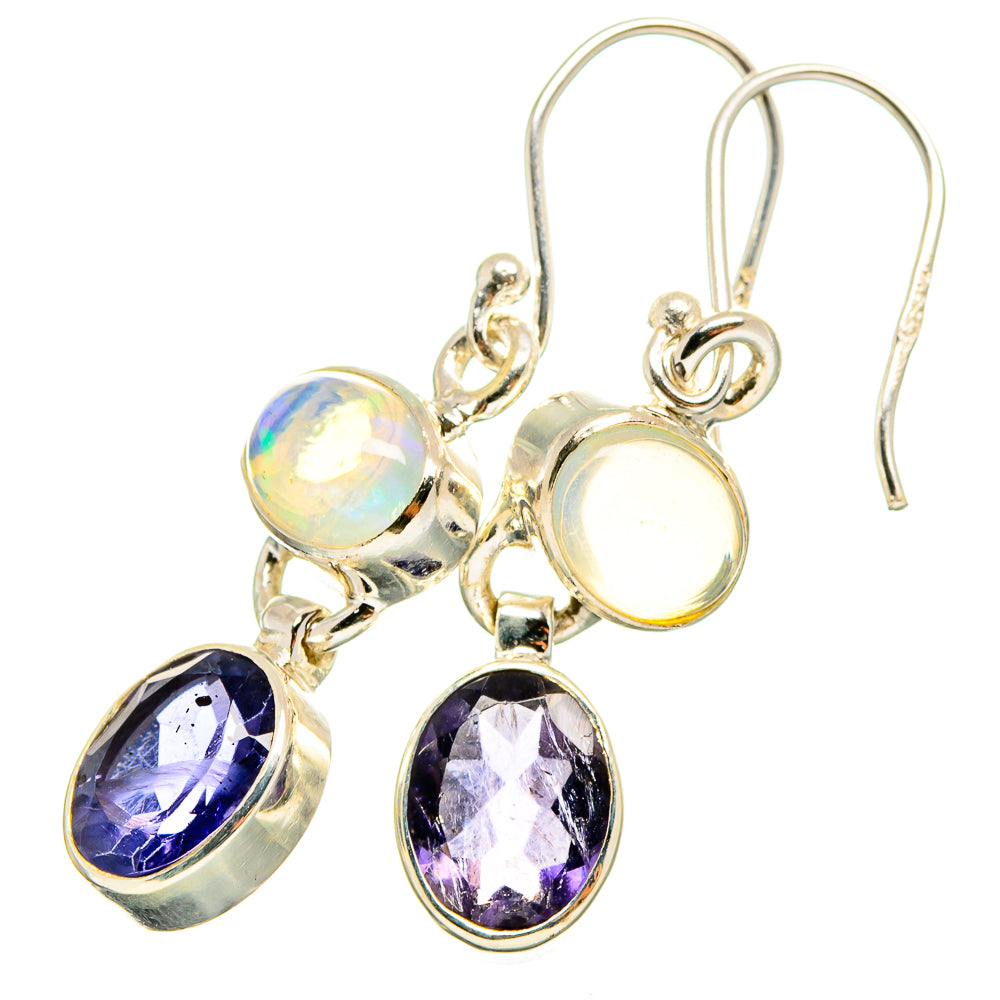 Tanzanite, Ethiopian Opal Earrings handcrafted by Ana Silver Co - EARR421180