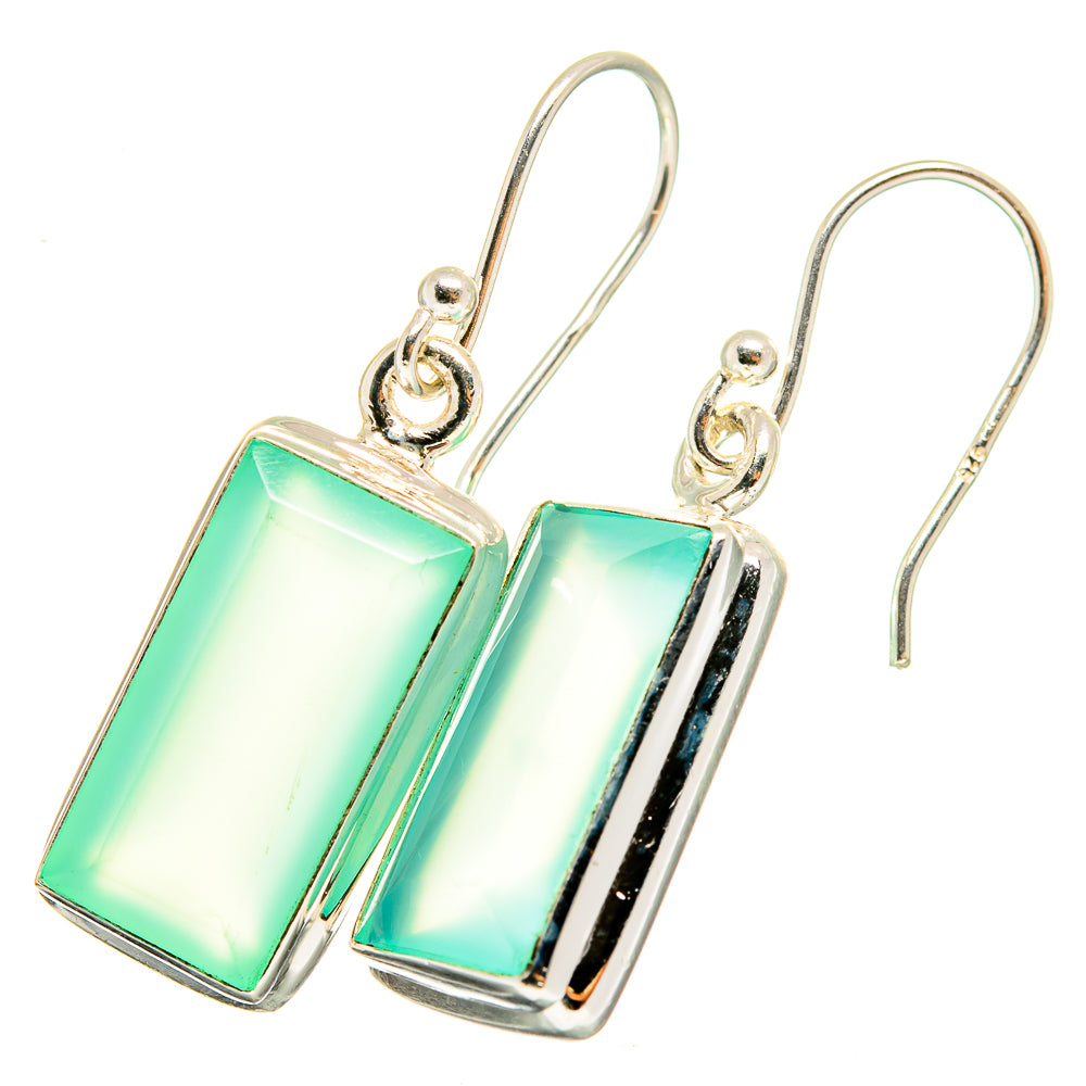 Aqua Chalcedony Earrings handcrafted by Ana Silver Co - EARR421188