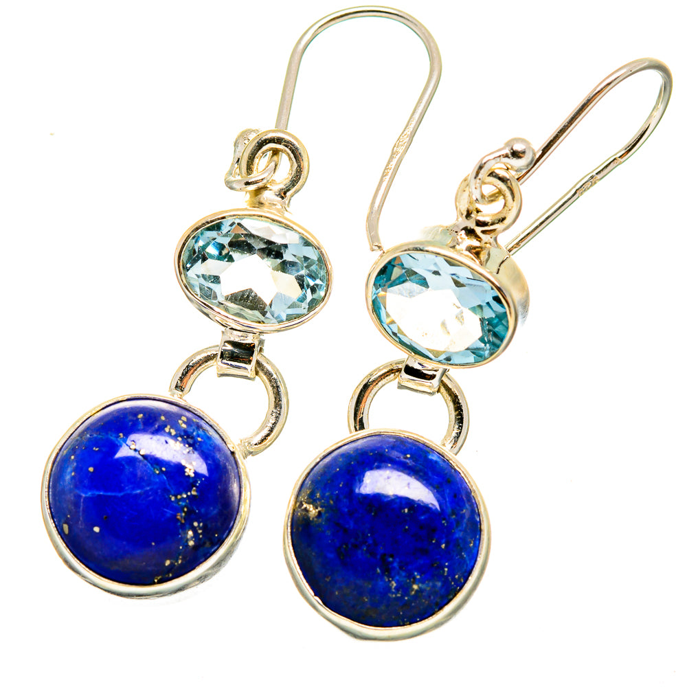 Lapis Lazuli, Blue Topaz Earrings handcrafted by Ana Silver Co - EARR421189