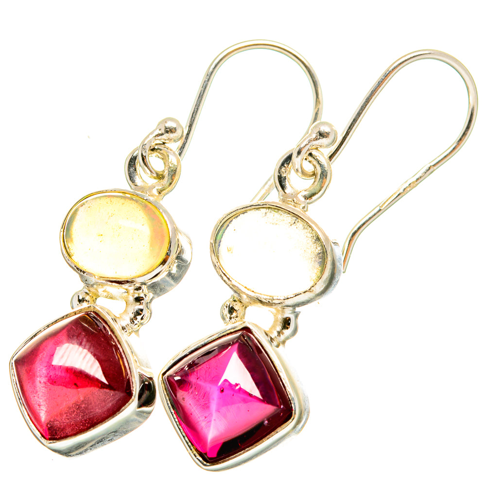 Garnet, Ethiopian Opal Earrings handcrafted by Ana Silver Co - EARR421202