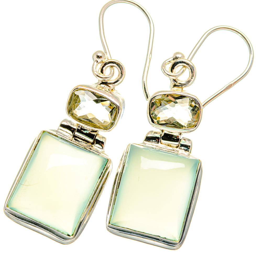 Aqua Chalcedony Earrings handcrafted by Ana Silver Co - EARR421253