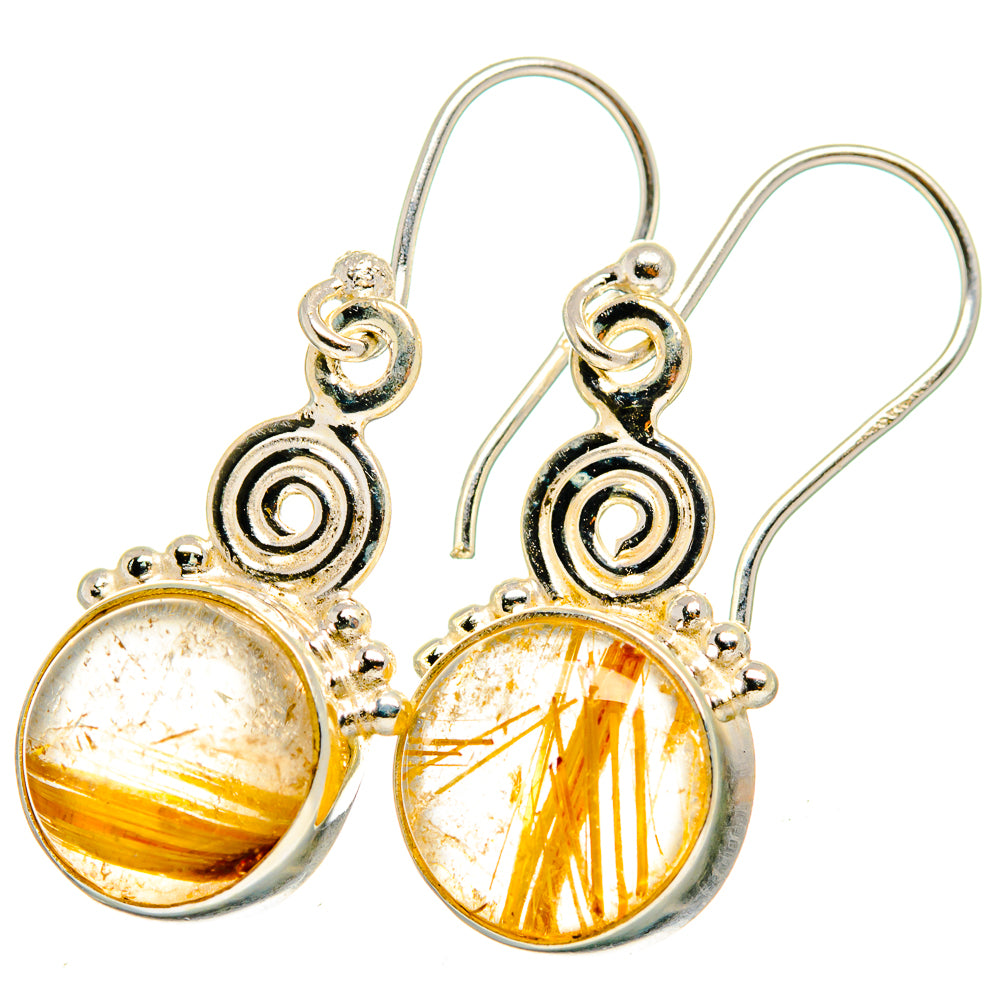 Rutilated Quartz Earrings handcrafted by Ana Silver Co - EARR421276