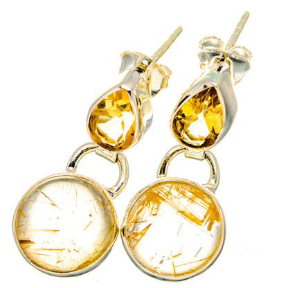 Rutilated Quartz Earrings handcrafted by Ana Silver Co - EARR421279
