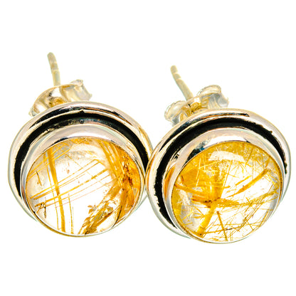 Rutilated Quartz Earrings handcrafted by Ana Silver Co - EARR421286