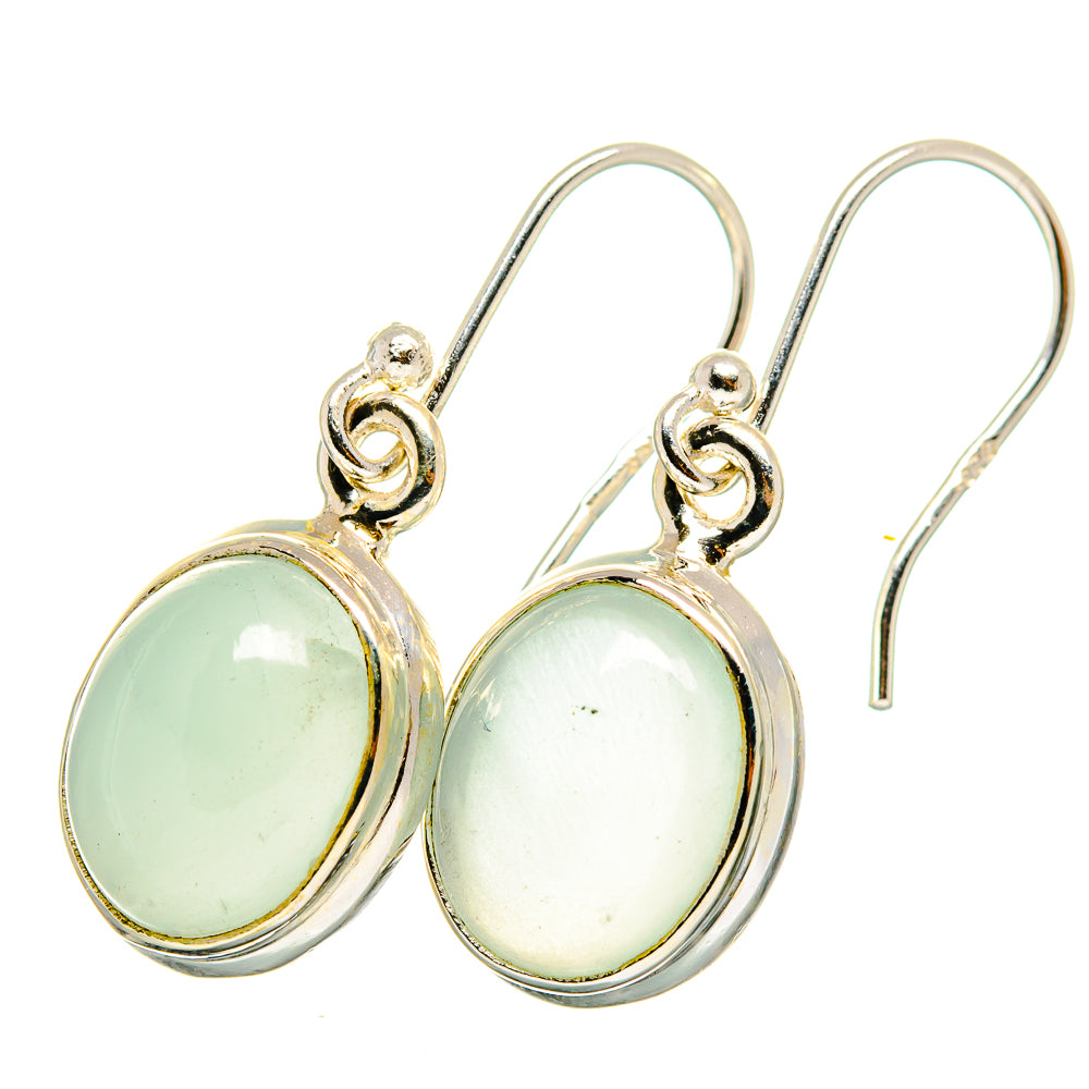 Aquamarine earrings in 925 sterling silver with oval bezel stones, lever hooks