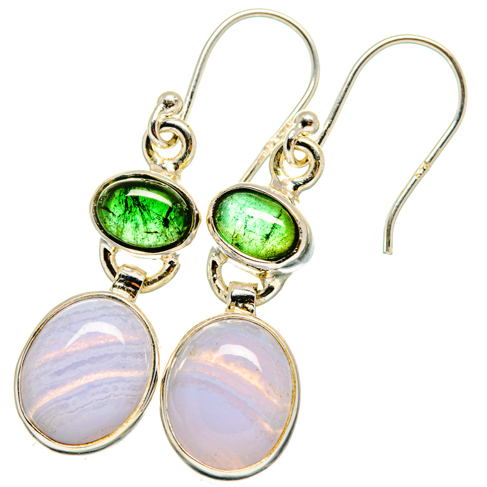 Blue Lace Agate Earrings handcrafted by Ana Silver Co - EARR421296