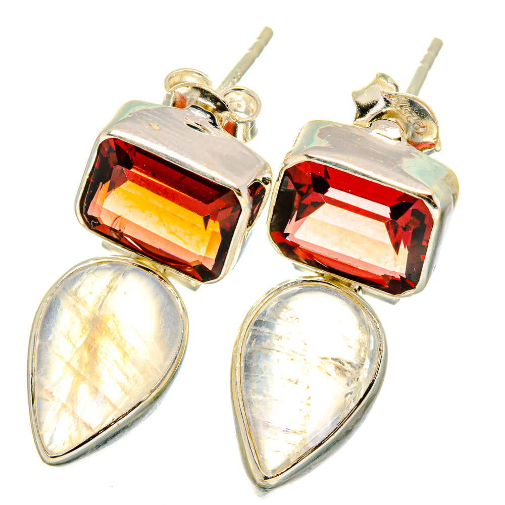 Rainbow Moonstone Earrings handcrafted by Ana Silver Co - EARR421298