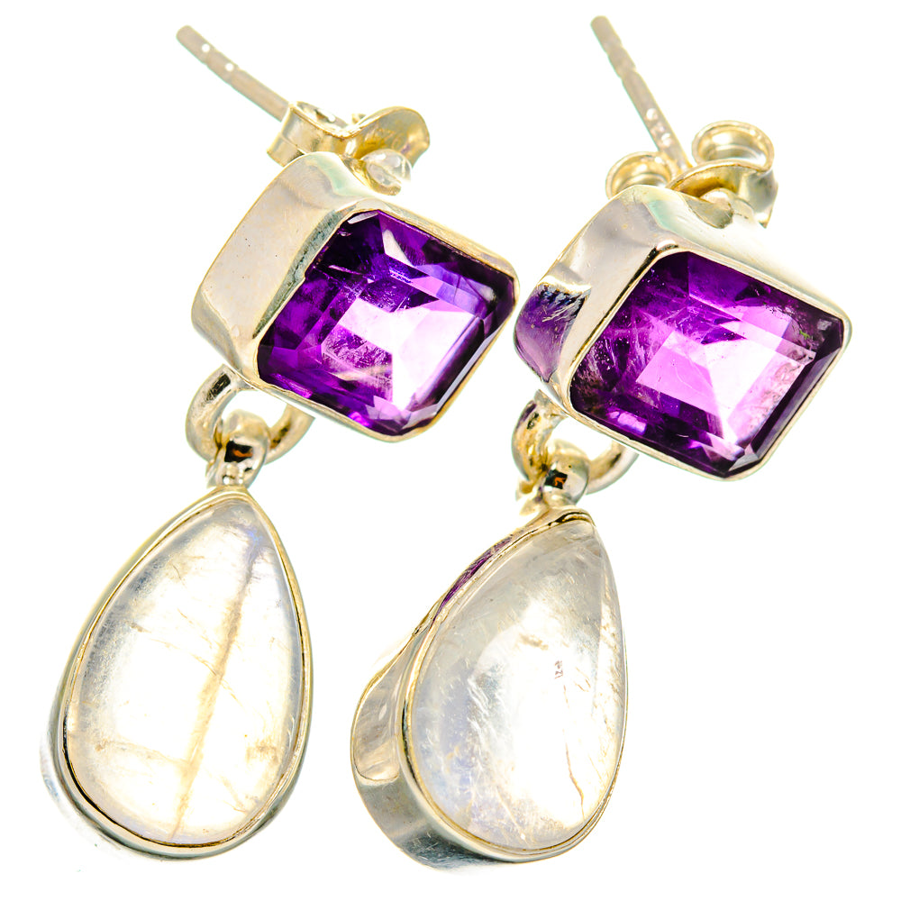 Rainbow Moonstone Earrings handcrafted by Ana Silver Co - EARR421312