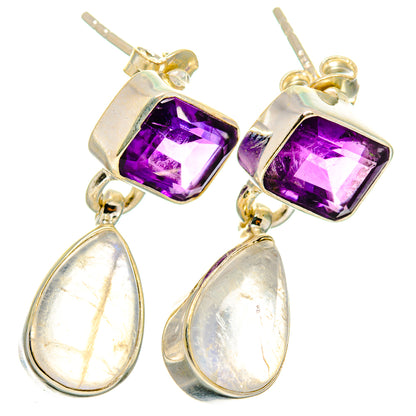 Rainbow Moonstone Earrings handcrafted by Ana Silver Co - EARR421312