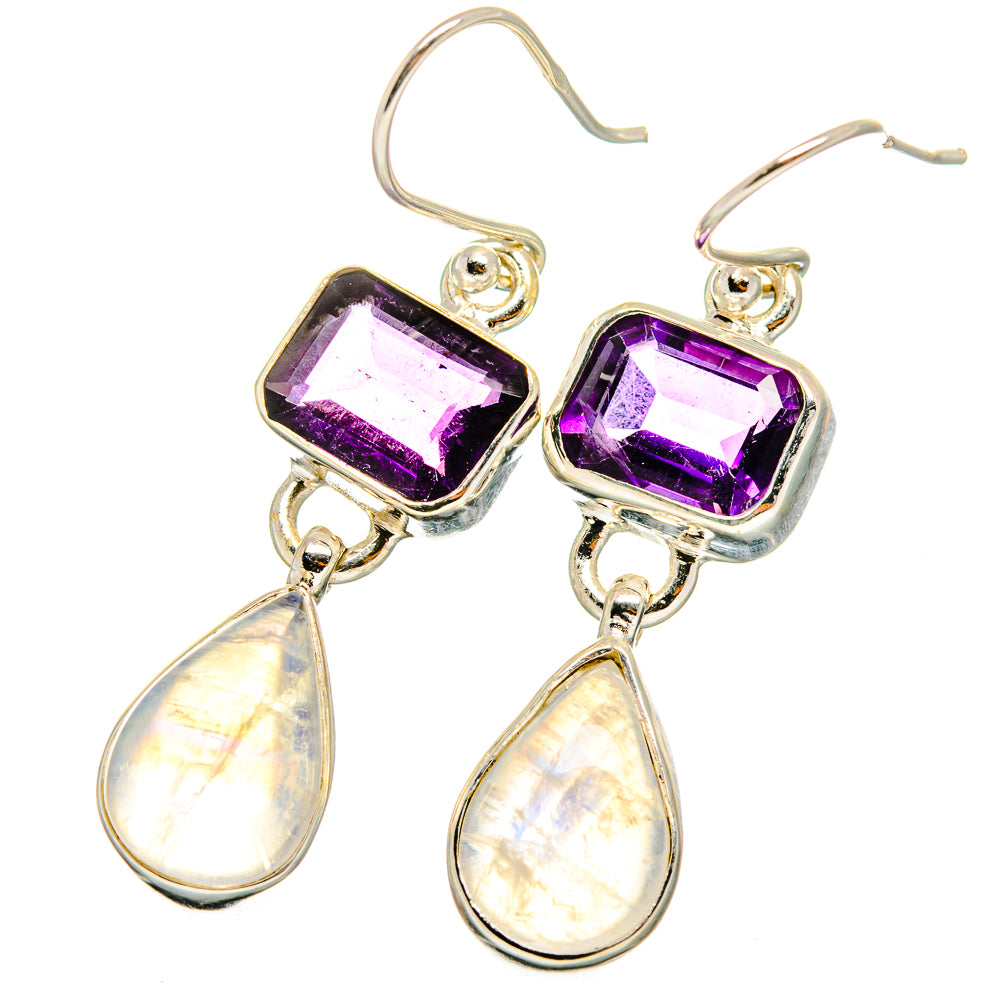 Rainbow Moonstone Earrings handcrafted by Ana Silver Co - EARR421314