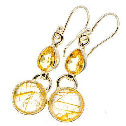 Rutilated Quartz Earrings handcrafted by Ana Silver Co - EARR421335