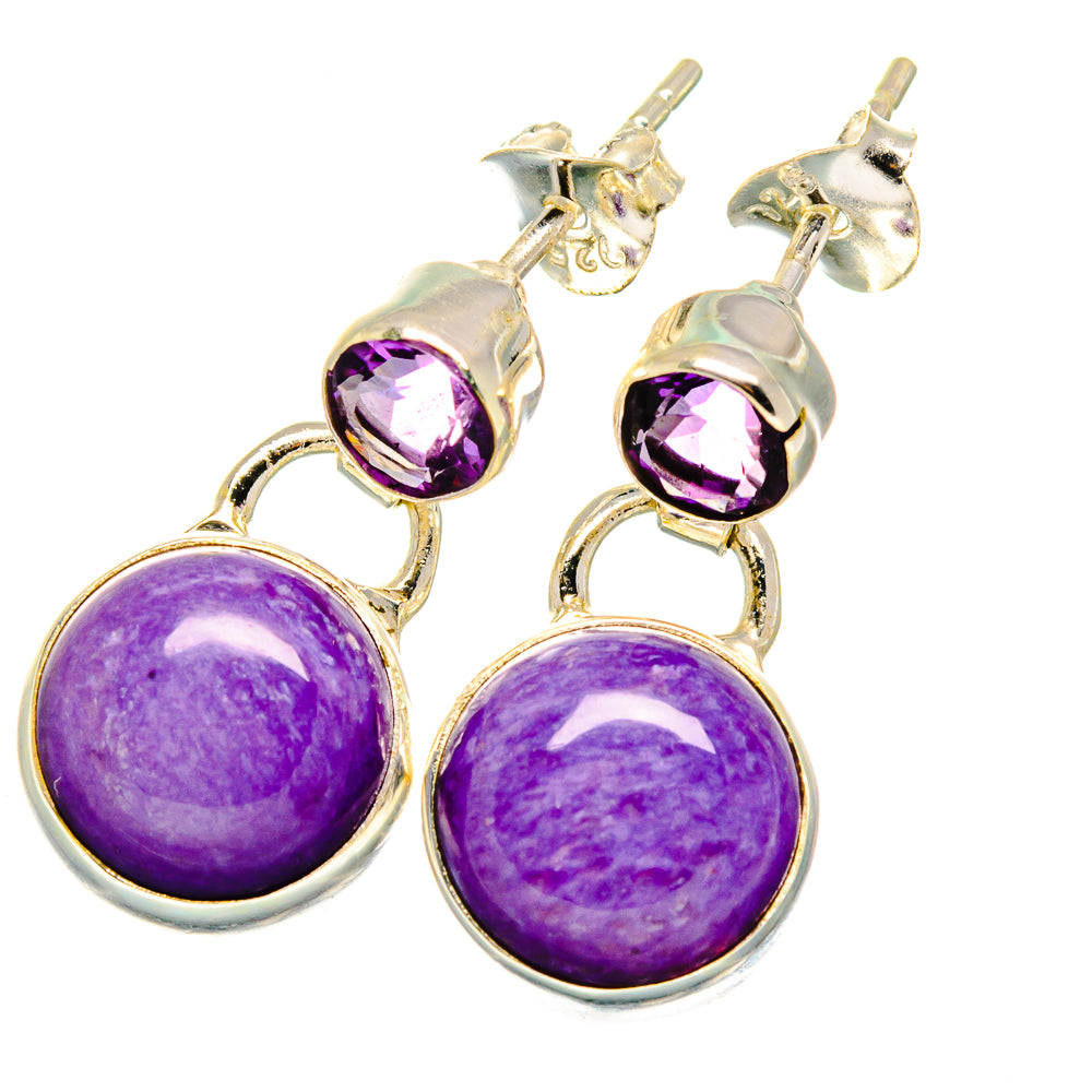 Charoite Earrings handcrafted by Ana Silver Co - EARR421349