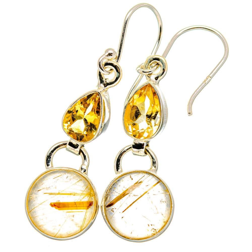 Rutilated Quartz Earrings handcrafted by Ana Silver Co - EARR421352