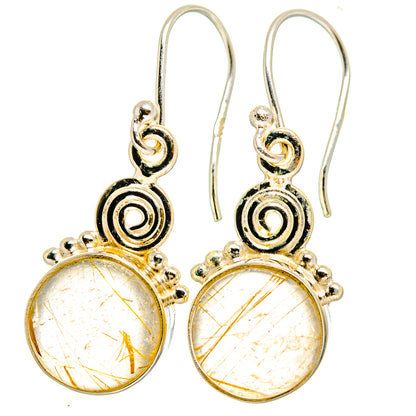 Rutilated Quartz Earrings handcrafted by Ana Silver Co - EARR421388