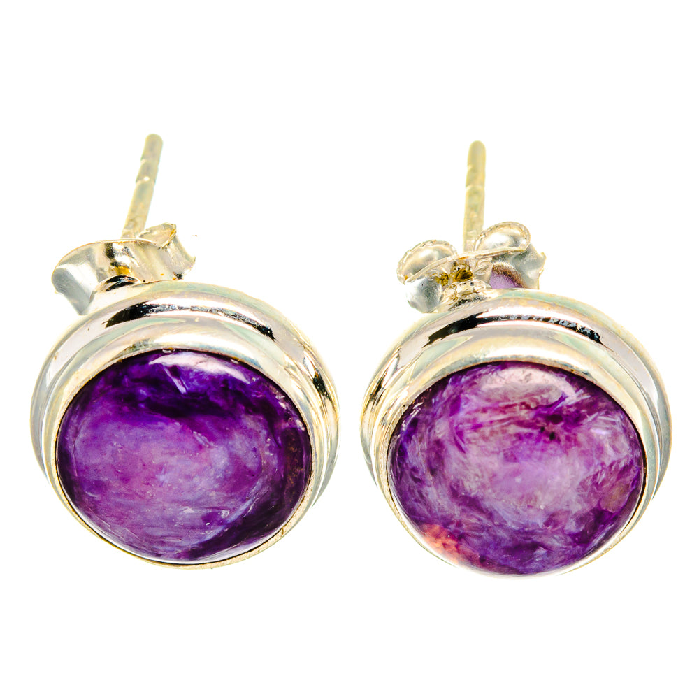Charoite Earrings handcrafted by Ana Silver Co - EARR421390