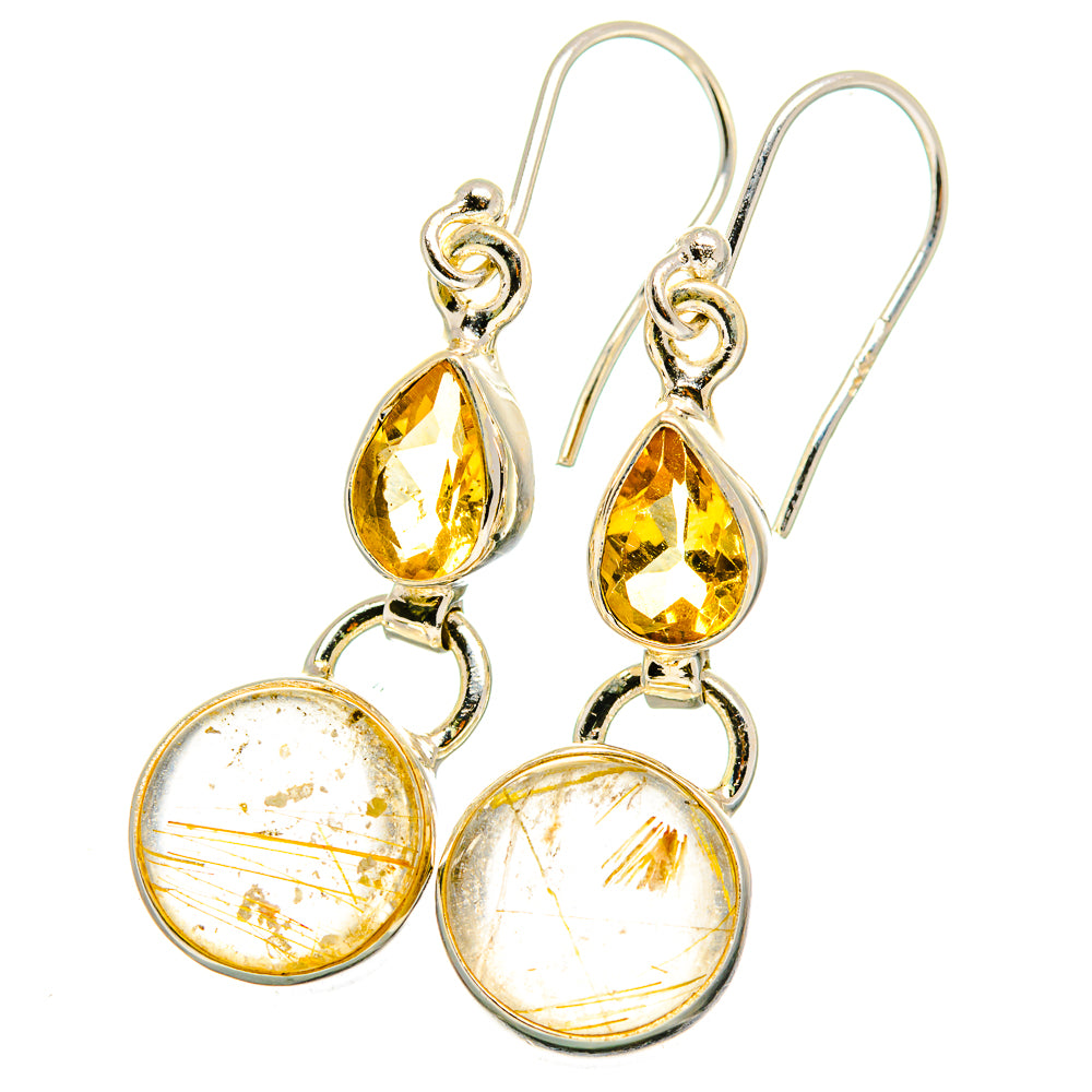 Rutilated Quartz Earrings handcrafted by Ana Silver Co - EARR421395