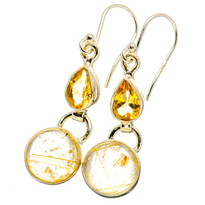 Rutilated Quartz Earrings handcrafted by Ana Silver Co - EARR421395