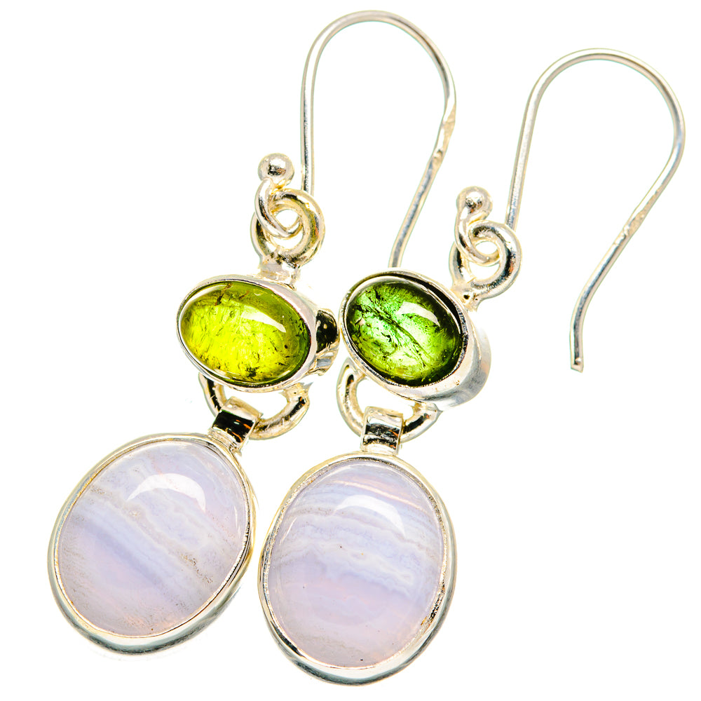 Blue Lace Agate Earrings handcrafted by Ana Silver Co - EARR421396