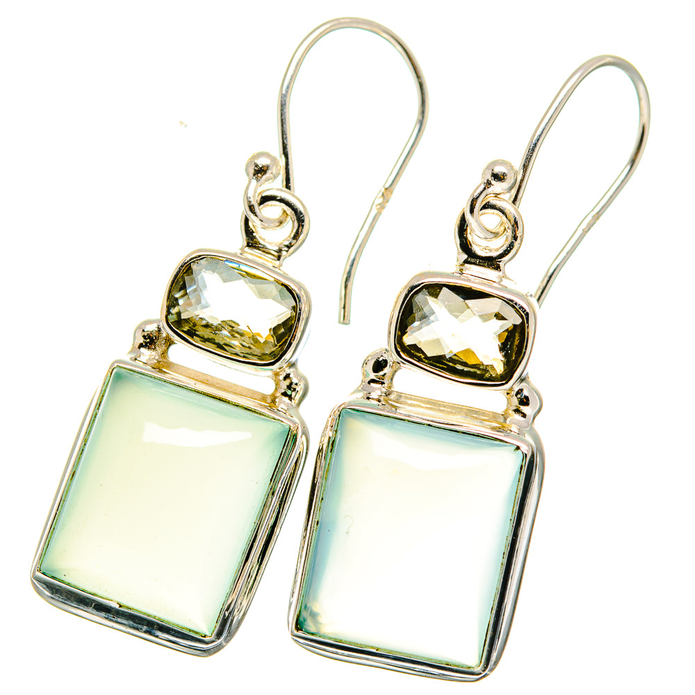 Aqua Chalcedony Earrings handcrafted by Ana Silver Co - EARR421429