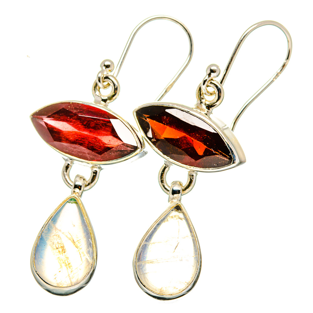 Rainbow Moonstone Earrings handcrafted by Ana Silver Co - EARR421437