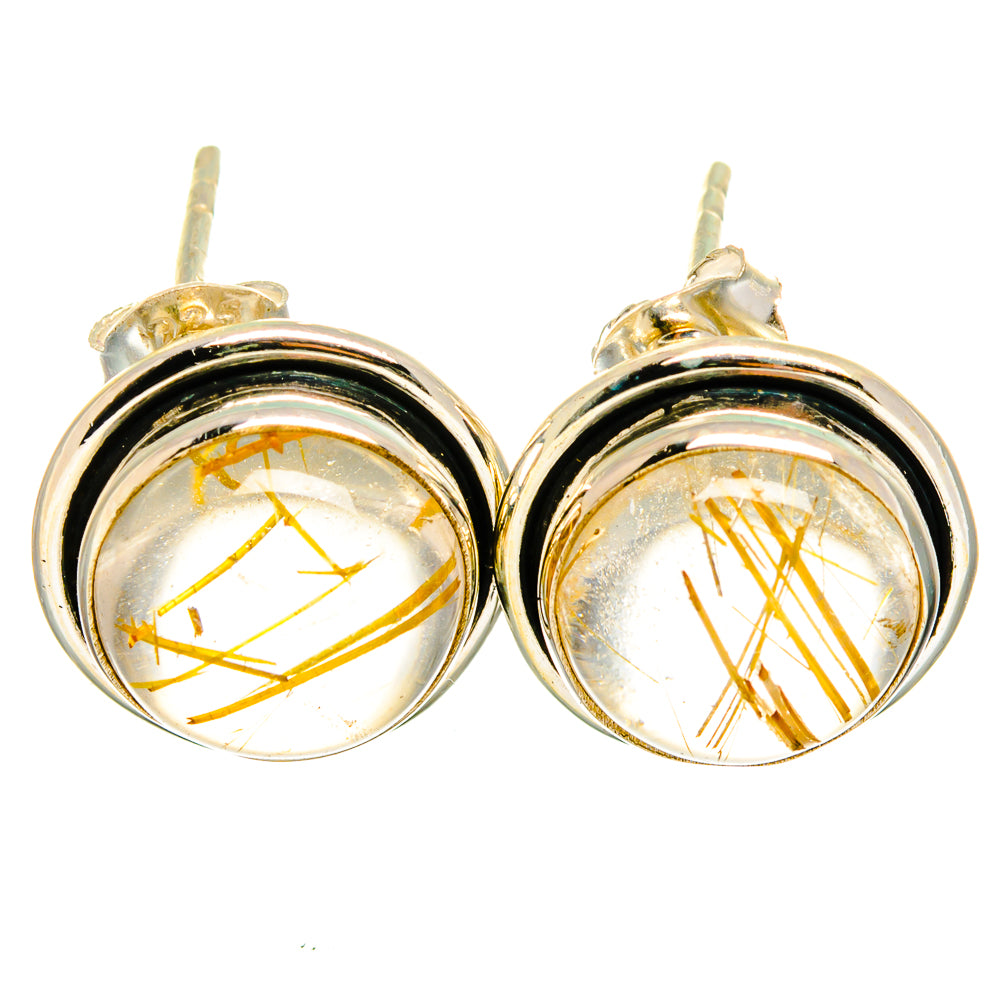 Rutilated Quartz Earrings handcrafted by Ana Silver Co - EARR421443