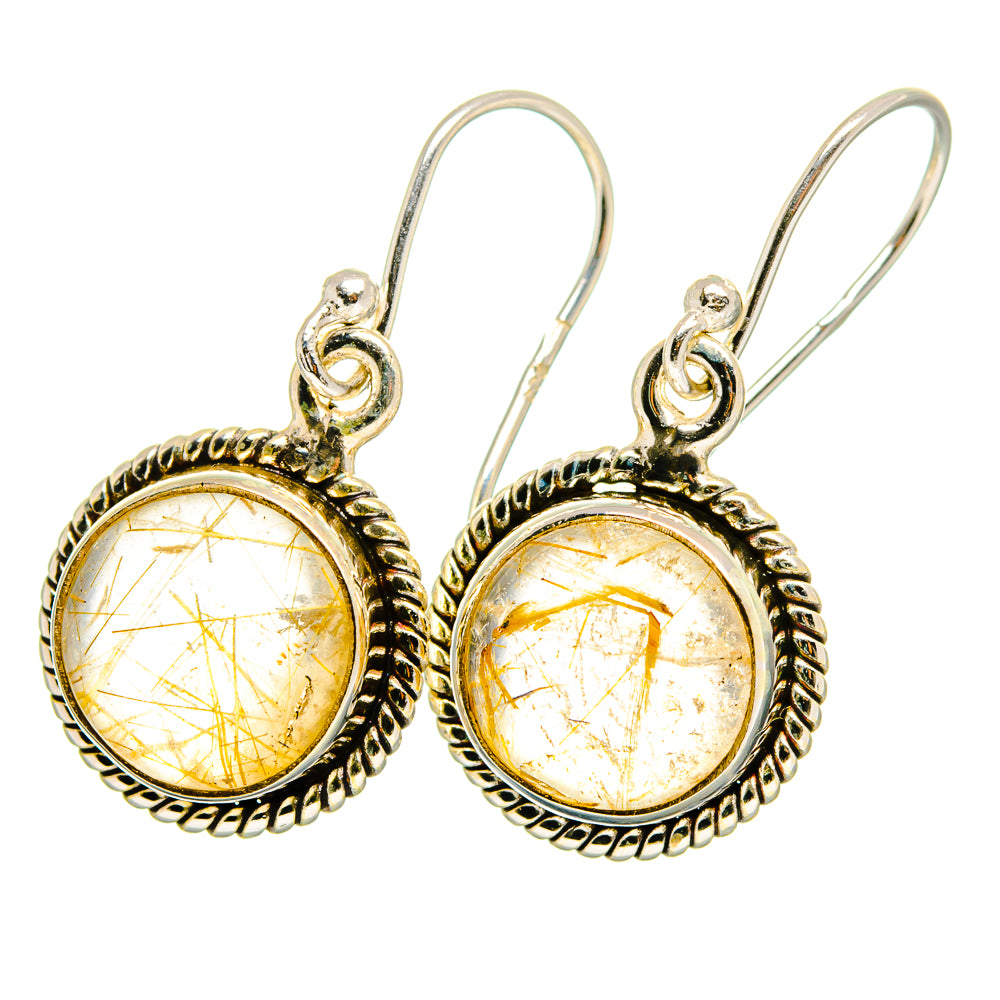 Rutilated Quartz Earrings handcrafted by Ana Silver Co - EARR421450
