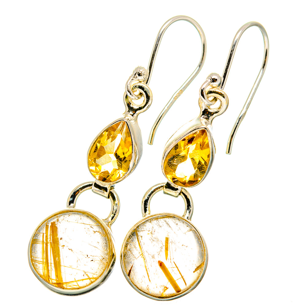 Rutilated Quartz Earrings handcrafted by Ana Silver Co - EARR421453