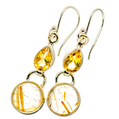 Rutilated Quartz Earrings handcrafted by Ana Silver Co - EARR421453