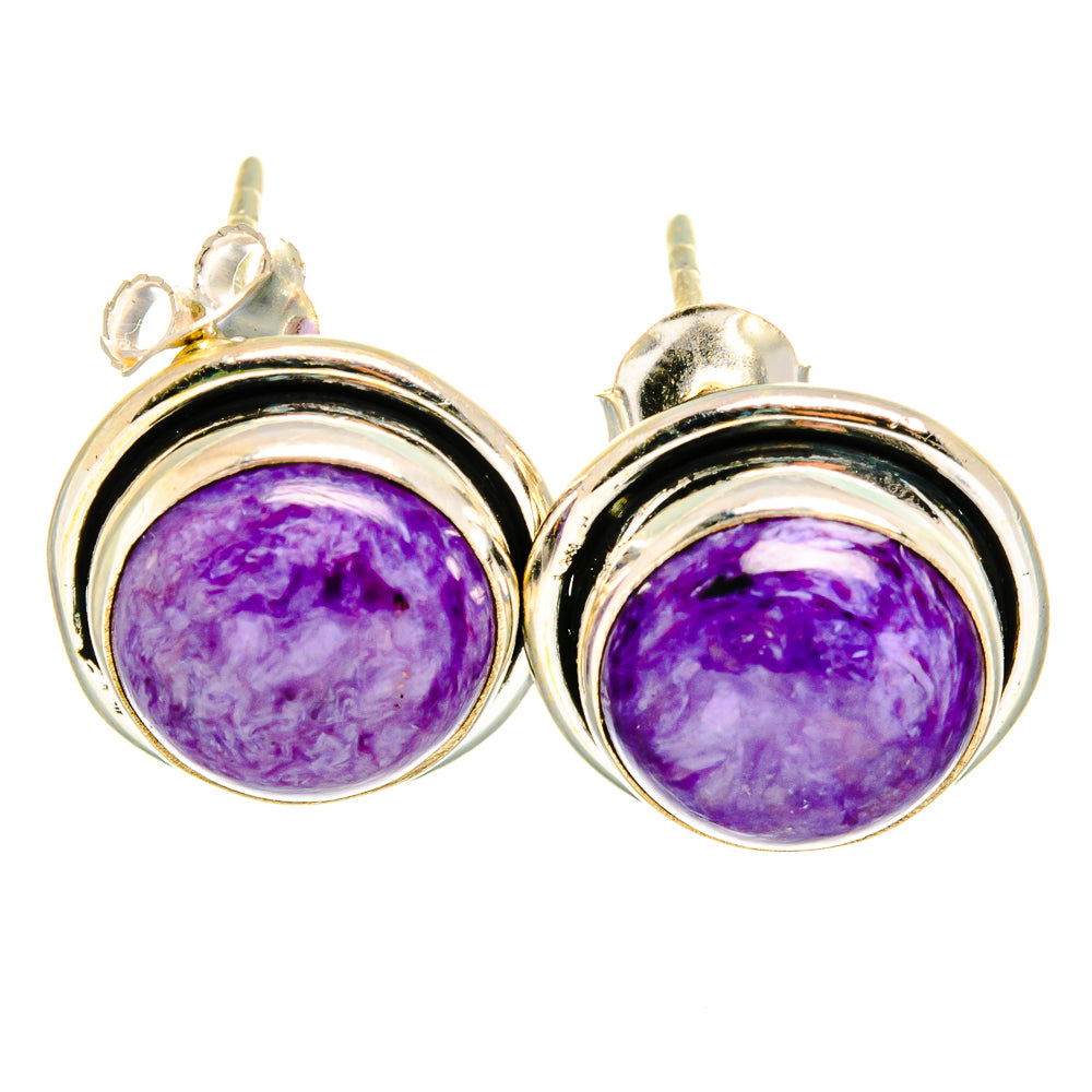 Charoite Earrings handcrafted by Ana Silver Co - EARR421458
