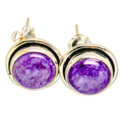 Charoite Earrings handcrafted by Ana Silver Co - EARR421458
