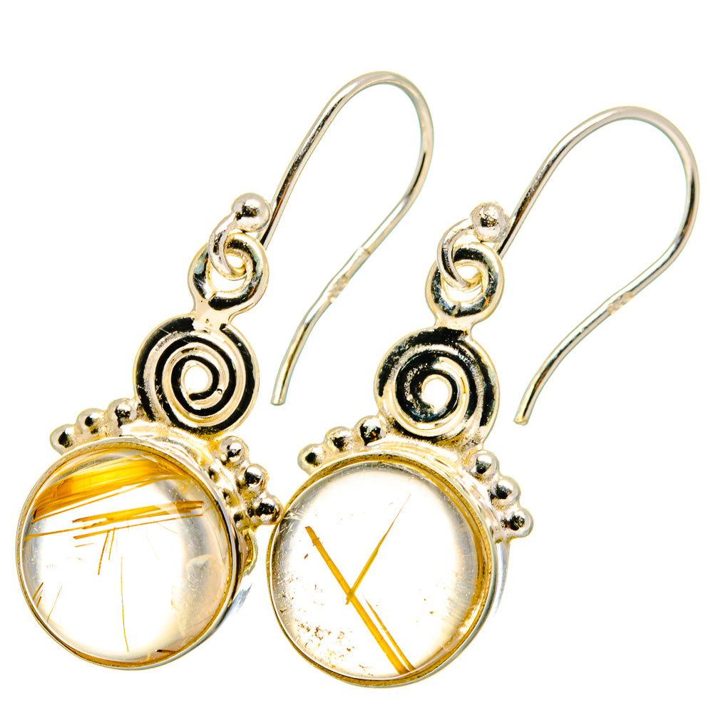Rutilated Quartz Earrings handcrafted by Ana Silver Co - EARR421474
