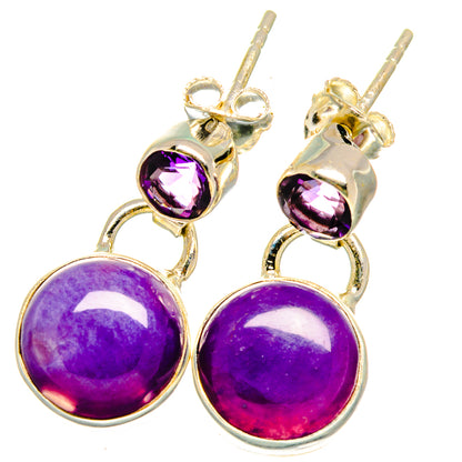 Charoite Earrings handcrafted by Ana Silver Co - EARR421476
