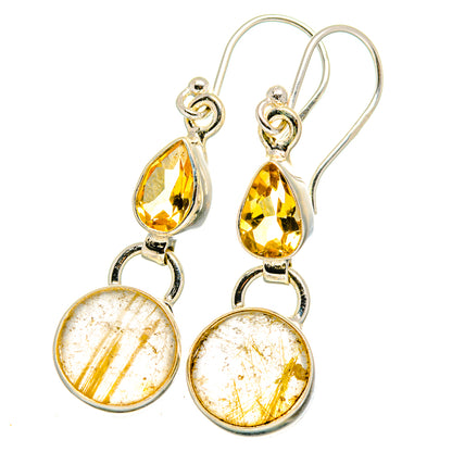 Rutilated Quartz Earrings handcrafted by Ana Silver Co - EARR421514