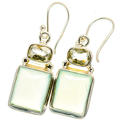 Aqua Chalcedony Earrings handcrafted by Ana Silver Co - EARR421515