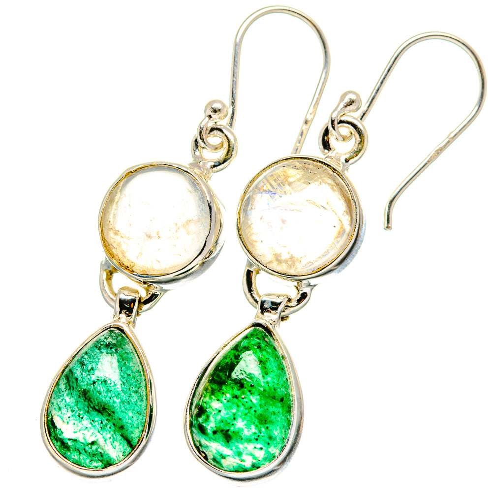 Rainbow Moonstone Earrings handcrafted by Ana Silver Co - EARR421522