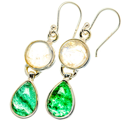 Rainbow Moonstone Earrings handcrafted by Ana Silver Co - EARR421522