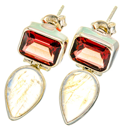 Rainbow Moonstone Earrings handcrafted by Ana Silver Co - EARR421528