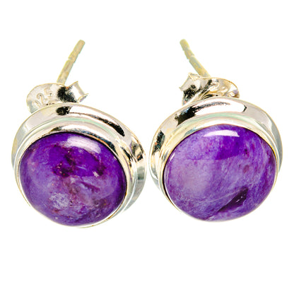 Charoite Earrings handcrafted by Ana Silver Co - EARR421535